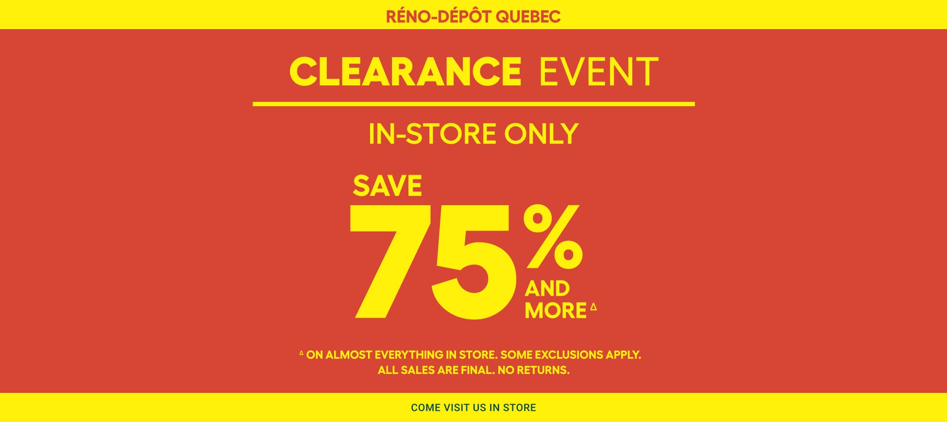 Clearance Reno-Depot Quebec