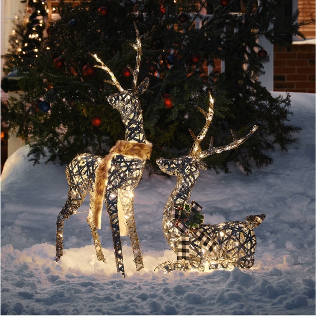 Silhouette renne LED tête motorisée décoration de Noël intérieur